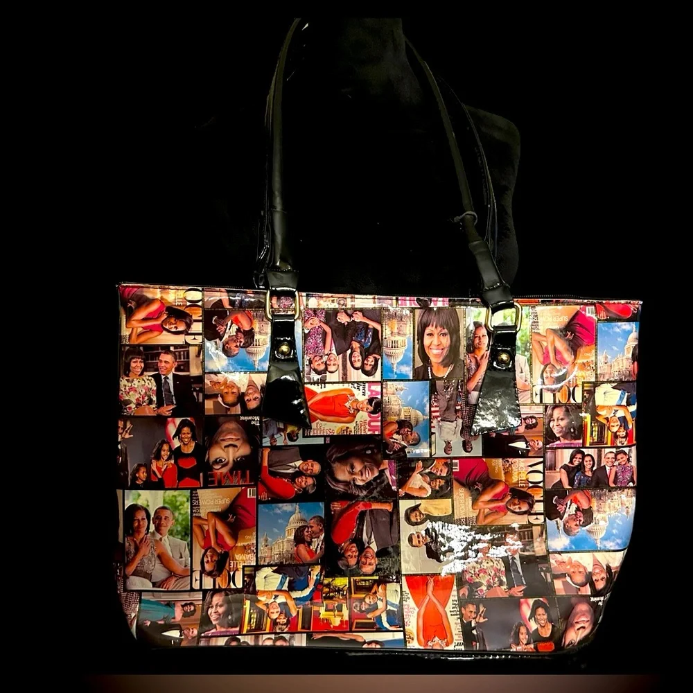 First Lady Michelle Obama glossy magazine cover tote bag. - Picture 3 of 6